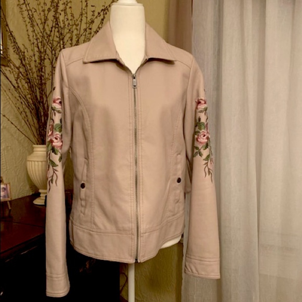 Odyn Embroidered Pleather Jacket